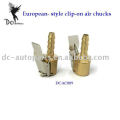 European-style clip-on air chucks;